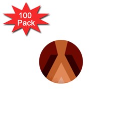 Volcano Lava Gender Magma Flags Line Brown 1  Mini Buttons (100 Pack) 