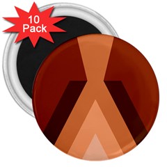 Volcano Lava Gender Magma Flags Line Brown 3  Magnets (10 Pack) 