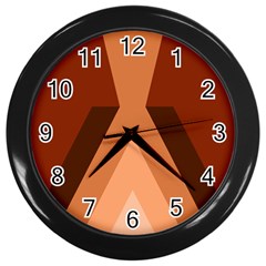 Volcano Lava Gender Magma Flags Line Brown Wall Clocks (black)