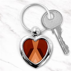 Volcano Lava Gender Magma Flags Line Brown Key Chains (heart)  by Mariart