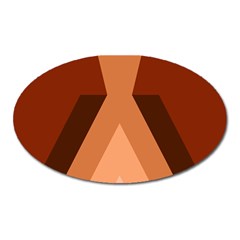 Volcano Lava Gender Magma Flags Line Brown Oval Magnet by Mariart