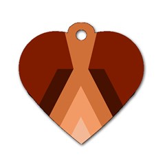 Volcano Lava Gender Magma Flags Line Brown Dog Tag Heart (one Side) by Mariart