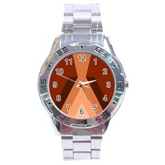 Volcano Lava Gender Magma Flags Line Brown Stainless Steel Analogue Watch by Mariart