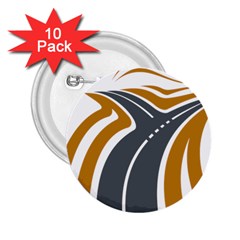 Transparent All Road Tours Bus Charter Street 2 25  Buttons (10 Pack) 