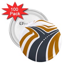 Transparent All Road Tours Bus Charter Street 2 25  Buttons (100 Pack) 