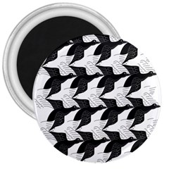 Swan Black Animals Fly 3  Magnets by Mariart