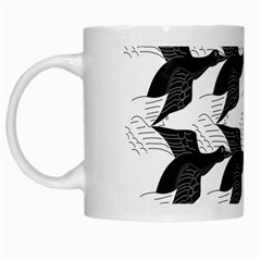 Swan Black Animals Fly White Mugs by Mariart