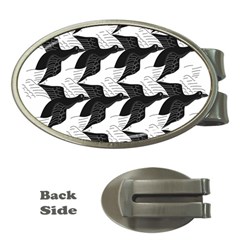 Swan Black Animals Fly Money Clips (oval) 