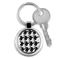 Swan Black Animals Fly Key Chains (round) 