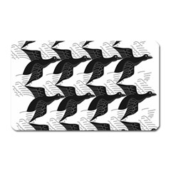 Swan Black Animals Fly Magnet (rectangular)