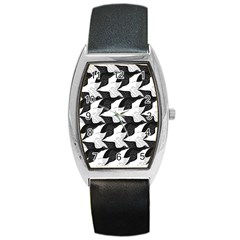 Swan Black Animals Fly Barrel Style Metal Watch