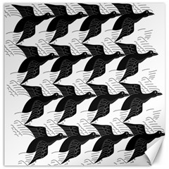 Swan Black Animals Fly Canvas 12  X 12  