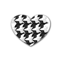 Swan Black Animals Fly Rubber Coaster (heart) 