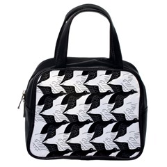 Swan Black Animals Fly Classic Handbags (one Side) by Mariart