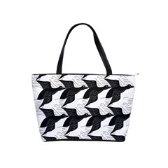 Swan Black Animals Fly Shoulder Handbags by Mariart