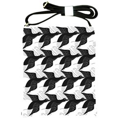 Swan Black Animals Fly Shoulder Sling Bags