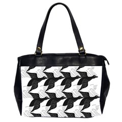 Swan Black Animals Fly Office Handbags (2 Sides)  by Mariart