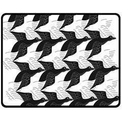 Swan Black Animals Fly Fleece Blanket (medium) 