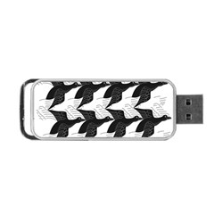 Swan Black Animals Fly Portable Usb Flash (one Side) by Mariart