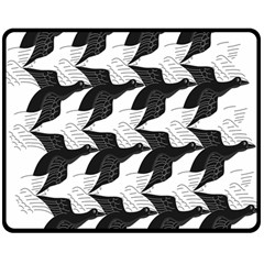 Swan Black Animals Fly Double Sided Fleece Blanket (medium) 