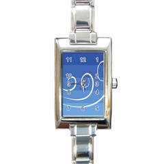 Ventigender Flags Wave Waves Chevron Leaf Blue White Rectangle Italian Charm Watch by Mariart