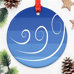 Ventigender Flags Wave Waves Chevron Leaf Blue White Ornament (round)