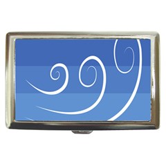 Ventigender Flags Wave Waves Chevron Leaf Blue White Cigarette Money Cases by Mariart