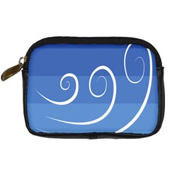 Ventigender Flags Wave Waves Chevron Leaf Blue White Digital Camera Cases by Mariart