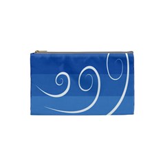 Ventigender Flags Wave Waves Chevron Leaf Blue White Cosmetic Bag (small)  by Mariart