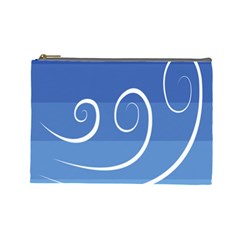 Ventigender Flags Wave Waves Chevron Leaf Blue White Cosmetic Bag (large)  by Mariart