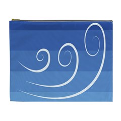 Ventigender Flags Wave Waves Chevron Leaf Blue White Cosmetic Bag (xl) by Mariart