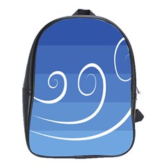 Ventigender Flags Wave Waves Chevron Leaf Blue White School Bags(large)  by Mariart