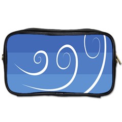 Ventigender Flags Wave Waves Chevron Leaf Blue White Toiletries Bags by Mariart