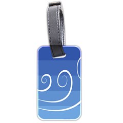 Ventigender Flags Wave Waves Chevron Leaf Blue White Luggage Tags (two Sides)