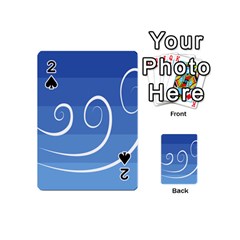 Ventigender Flags Wave Waves Chevron Leaf Blue White Playing Cards 54 (mini) 