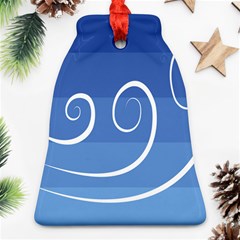 Ventigender Flags Wave Waves Chevron Leaf Blue White Bell Ornament (two Sides)