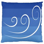 Ventigender Flags Wave Waves Chevron Leaf Blue White Large Cushion Case (Two Sides) Front