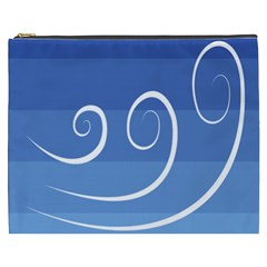 Ventigender Flags Wave Waves Chevron Leaf Blue White Cosmetic Bag (xxxl)  by Mariart