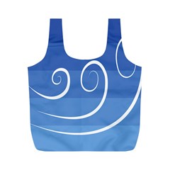 Ventigender Flags Wave Waves Chevron Leaf Blue White Full Print Recycle Bags (m)  by Mariart