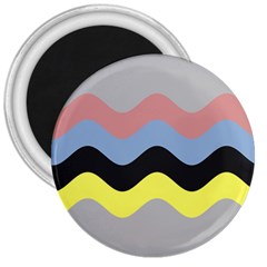 Wave Waves Chevron Sea Beach Rainbow 3  Magnets