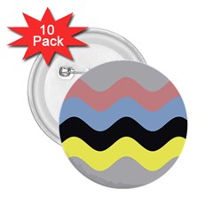 Wave Waves Chevron Sea Beach Rainbow 2 25  Buttons (10 Pack) 