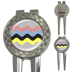 Wave Waves Chevron Sea Beach Rainbow 3-in-1 Golf Divots