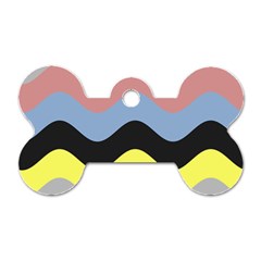 Wave Waves Chevron Sea Beach Rainbow Dog Tag Bone (two Sides)