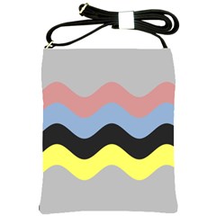 Wave Waves Chevron Sea Beach Rainbow Shoulder Sling Bags by Mariart