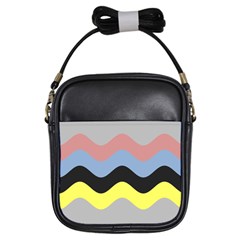 Wave Waves Chevron Sea Beach Rainbow Girls Sling Bags by Mariart