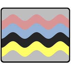 Wave Waves Chevron Sea Beach Rainbow Fleece Blanket (medium)  by Mariart