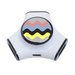 Wave Waves Chevron Sea Beach Rainbow 3-port Usb Hub