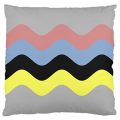 Wave Waves Chevron Sea Beach Rainbow Large Cushion Case (two Sides) by Mariart