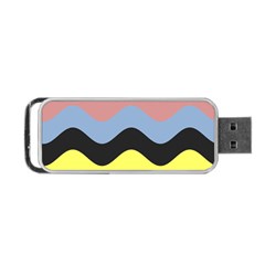 Wave Waves Chevron Sea Beach Rainbow Portable Usb Flash (two Sides) by Mariart