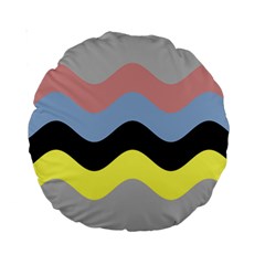 Wave Waves Chevron Sea Beach Rainbow Standard 15  Premium Round Cushions by Mariart